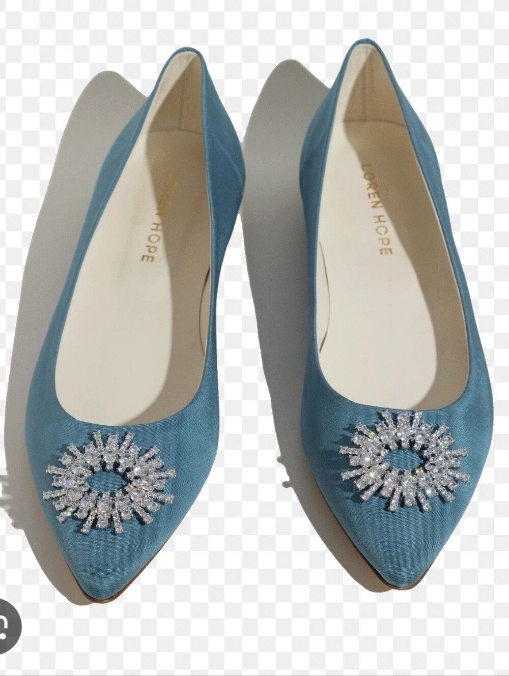 Loren Hope☆ Stevie Ballerine Flats In Blue Slik Moire